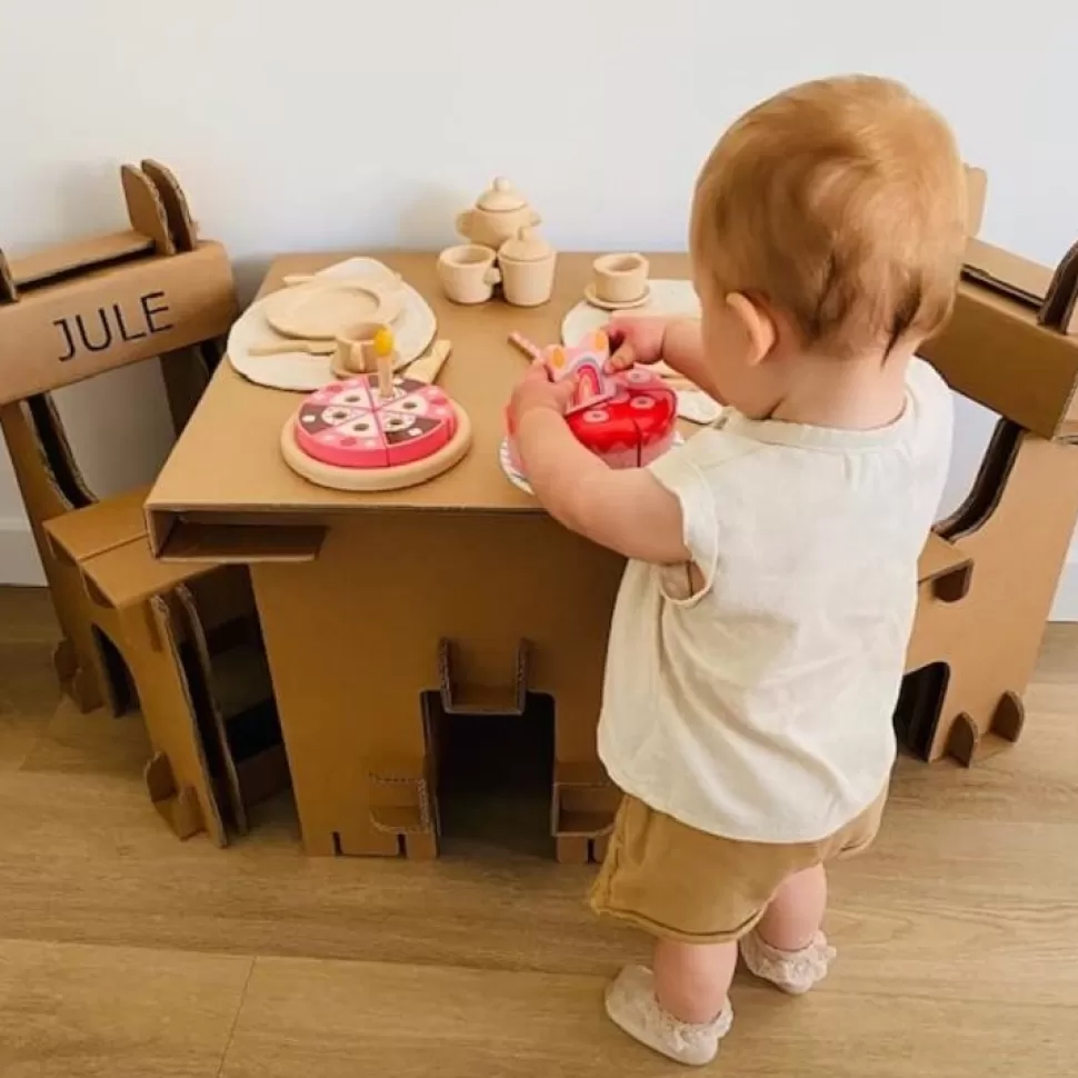 KarTent Kids Meubels^Kartonnen Set Kindertafel En Kinderstoelen